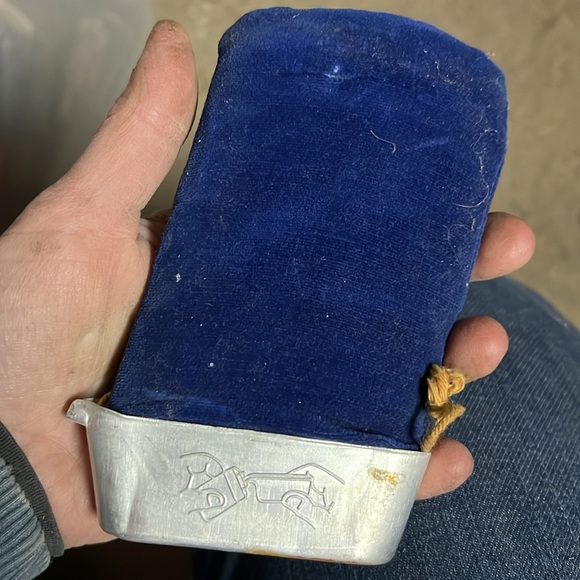 Vintage, peacock, hand warmer with refill container - Picture 2 of 2